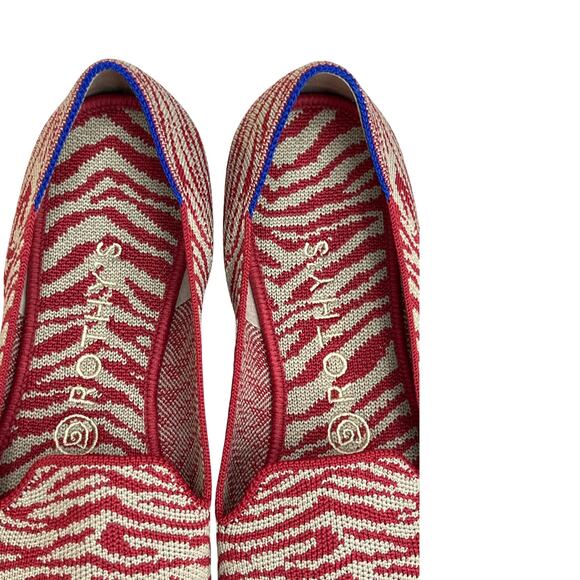 Rothy’s The Loafer Women’s 9 Red Zebra Knit Flats Animal Print Limited Edition - Picture 3 of 8